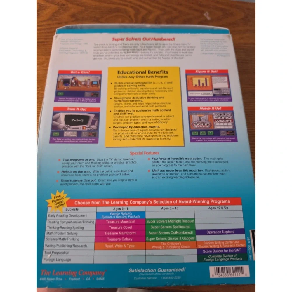 Super Solvers Outnumbered PC & Reader Rabbit 3 Duluxe Vtg